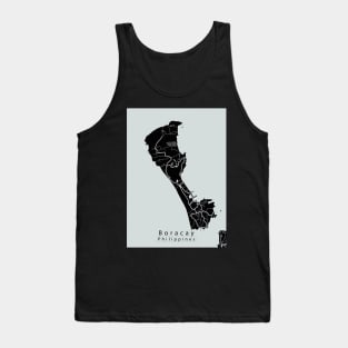 Boracay Philippines Island Map dark Tank Top